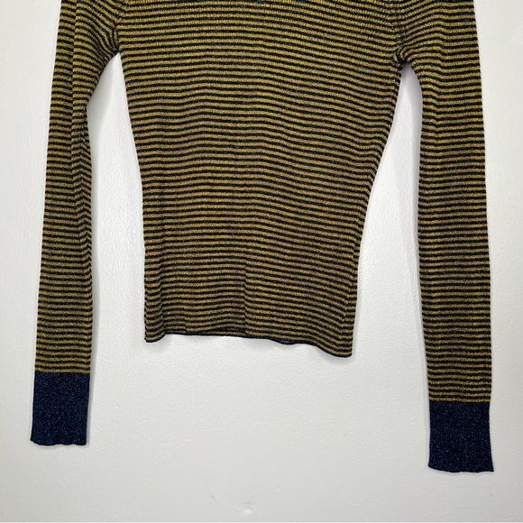 Rag & bone Raina Lurex Striped Crewneck Sheer Sweater Size Small - Picture 7 of 10